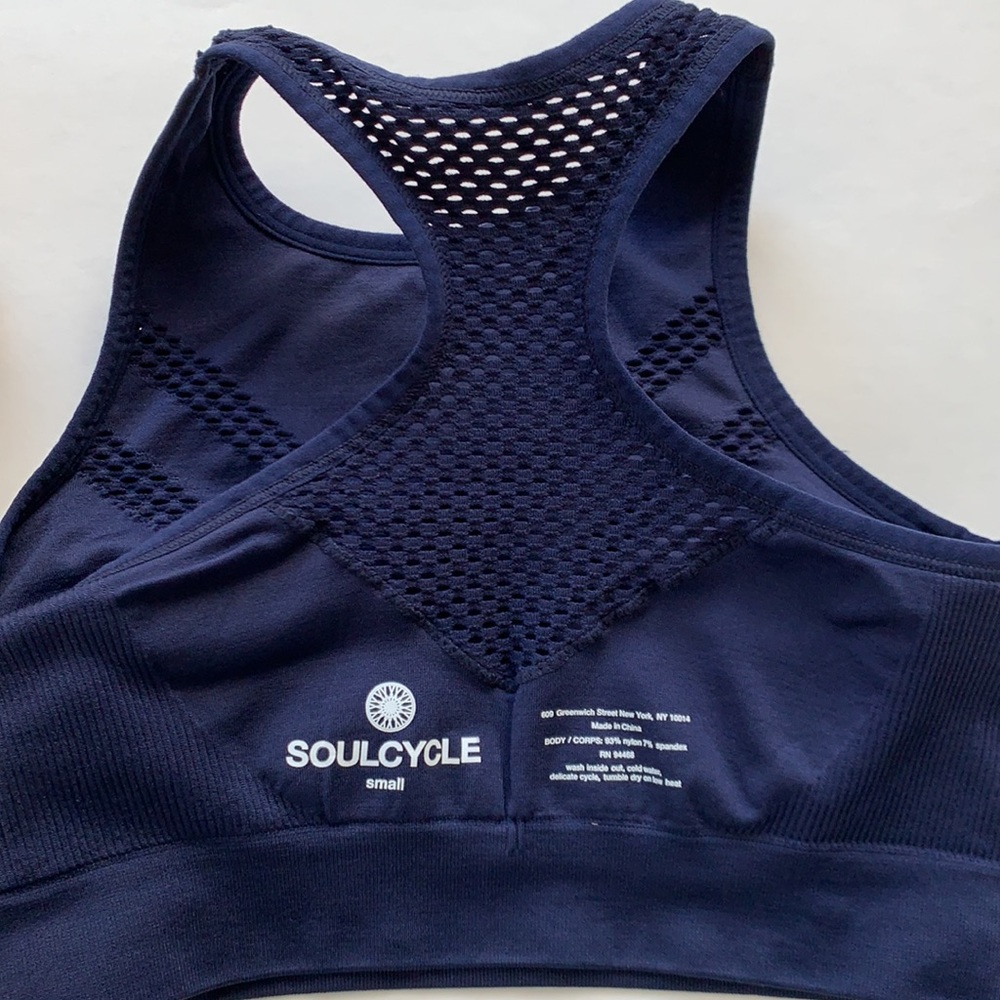🚨 CLOSING 🚨Soulcycle Navy Blue High Neck Sports Bra Sz Small - Picture 5 of 6